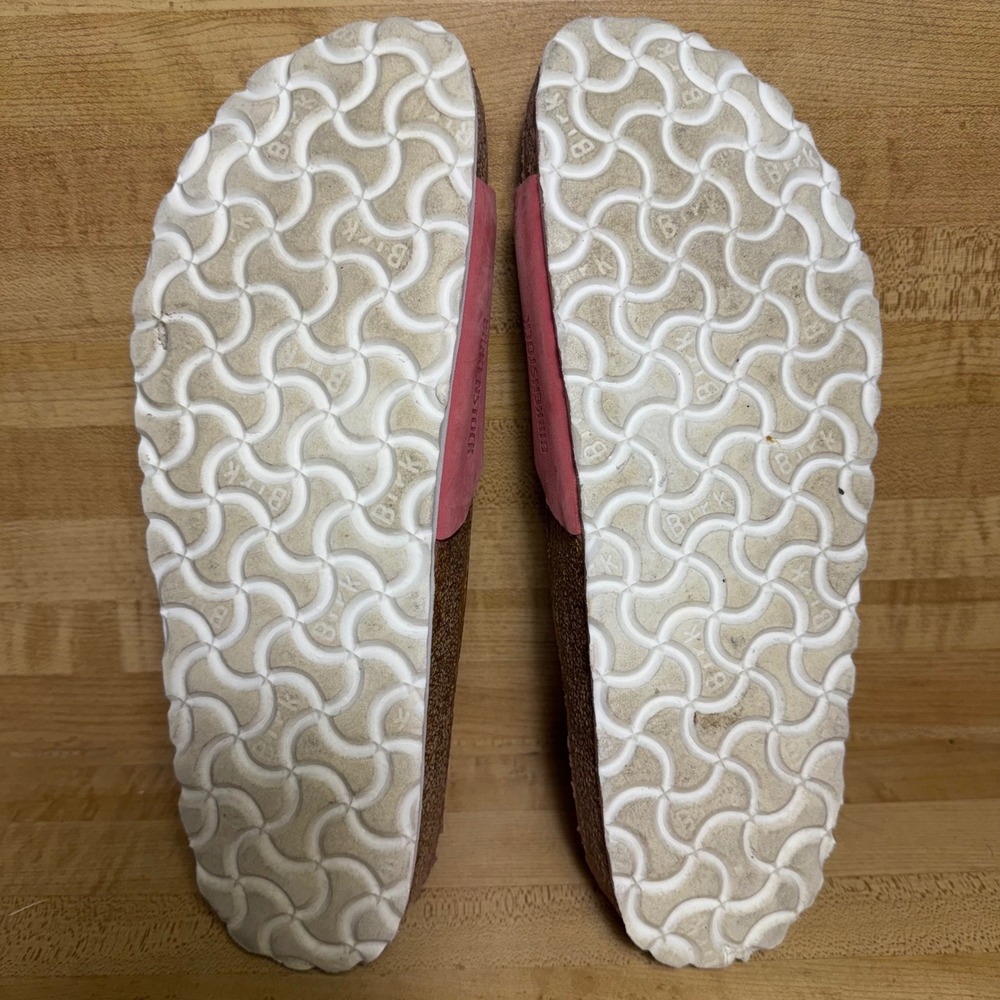 Birkenstock Madrid Big Buckle Pink Nubuck Leather Slide Sandals Womens 40 L9 - Picture 3 of 4